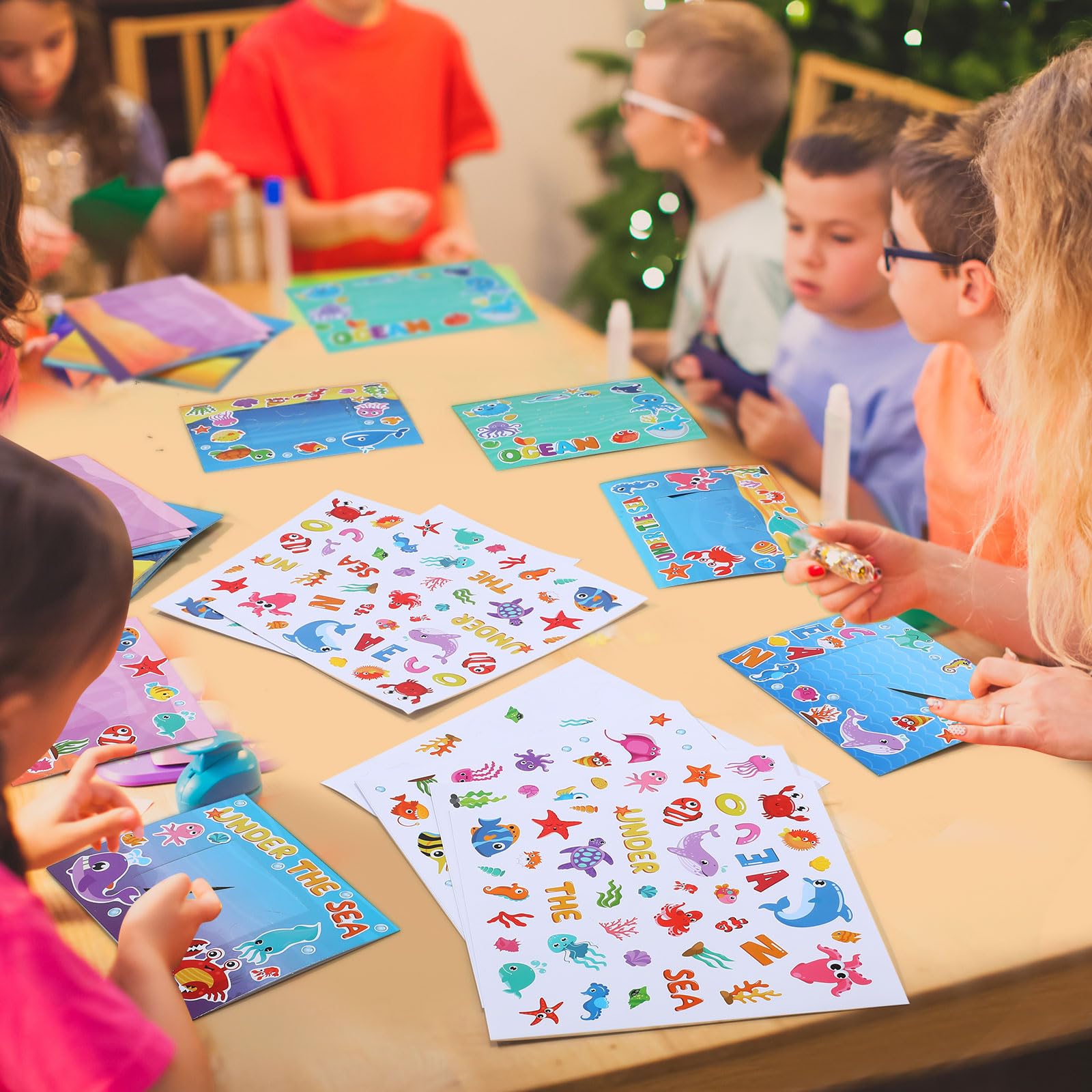 24 Pack Summer Back to School Craft Kit - Hawaiian DIY Picture Frame with Sea Animal Stickers for Kids, Classroom & Aloha Beach Party Supplies | Perfect for School Projects, Pool Parties & Summer Crafts