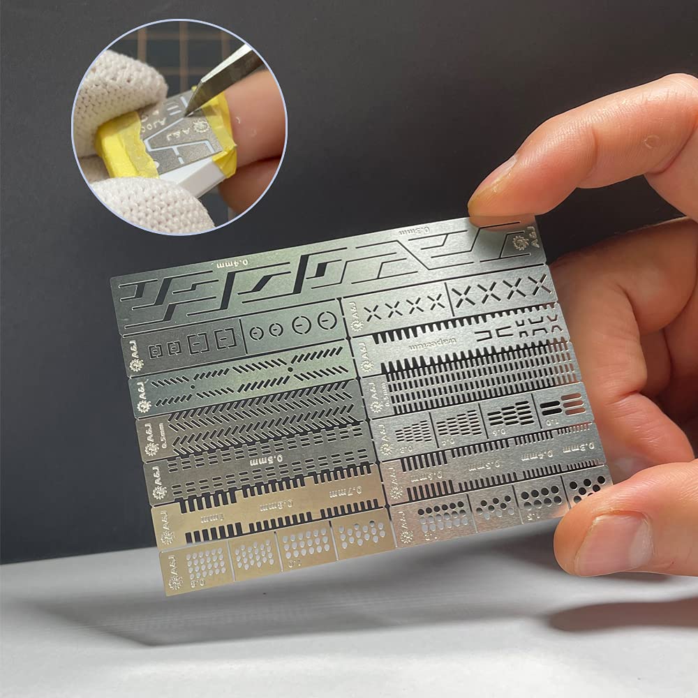 Professional Model Scriber Tool Kit - Precision Scribing, Drilling & Carving Tools for Hobbyists - Perfect for Model Building, DIY Crafts & Miniature Detailing (Includes Auxiliary Rulers) - Ideal for Scale Models, Warhammer, Gundam & RC Car Customization
