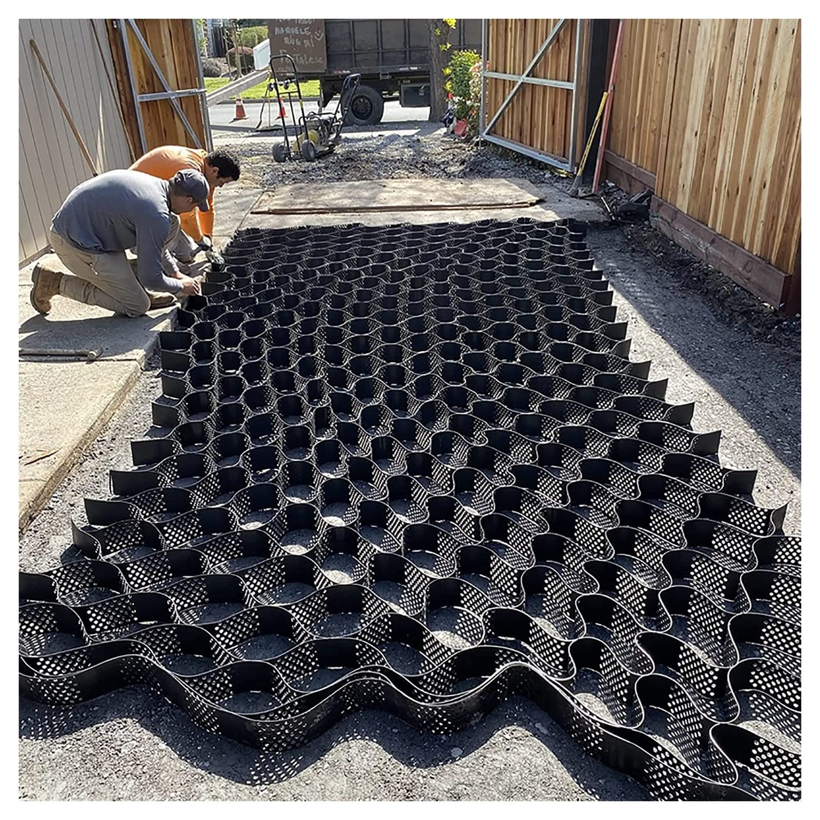 2 Inch Tall Permeable Geo Grid - Heavy Duty Polyethylene Ground Stabilization Grid (6x9m/19.7x29.5ft) for Subgrade Reinforcement, Landscaping, Parking Lots & Driveways | Foldable, Scalable Solution for Erosion Control & Soil Stabilization
