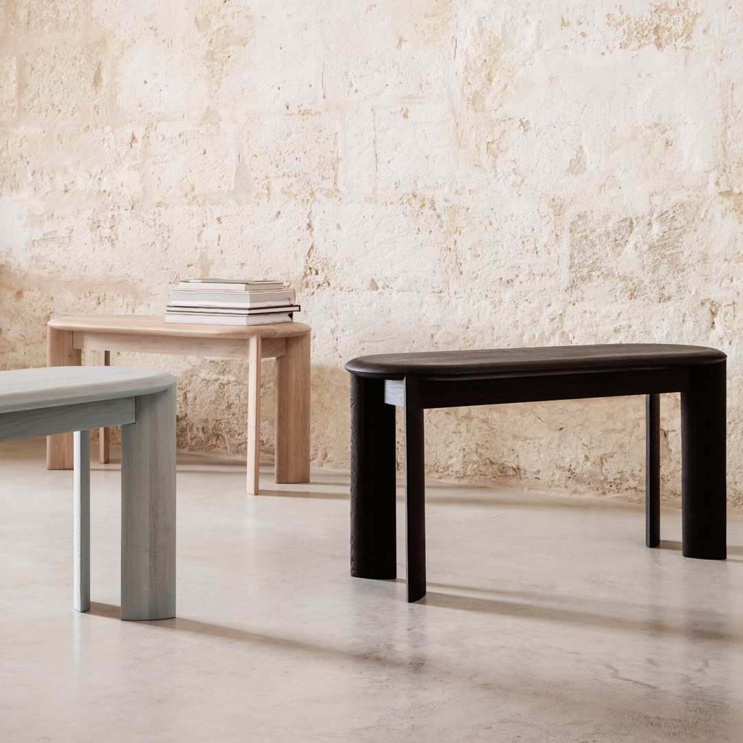 Ferm Living Bevel Bench - Modern Wooden Bench with Angled Legs for Living Room, Bedroom, or Entryway | Scandinavian Home Decor & Furniture