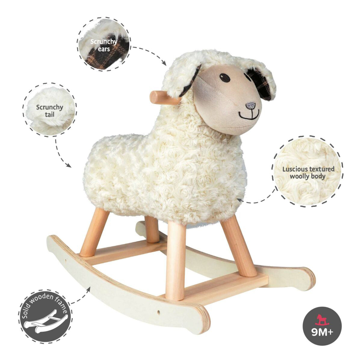 Lambert Rocking Sheep - Soft Plush Rocking Toy for Babies & Toddlers | Cute Nursery Decor & Soothing Baby Gift | Perfect for Playtime, Bedtime & Nursery Room Decor