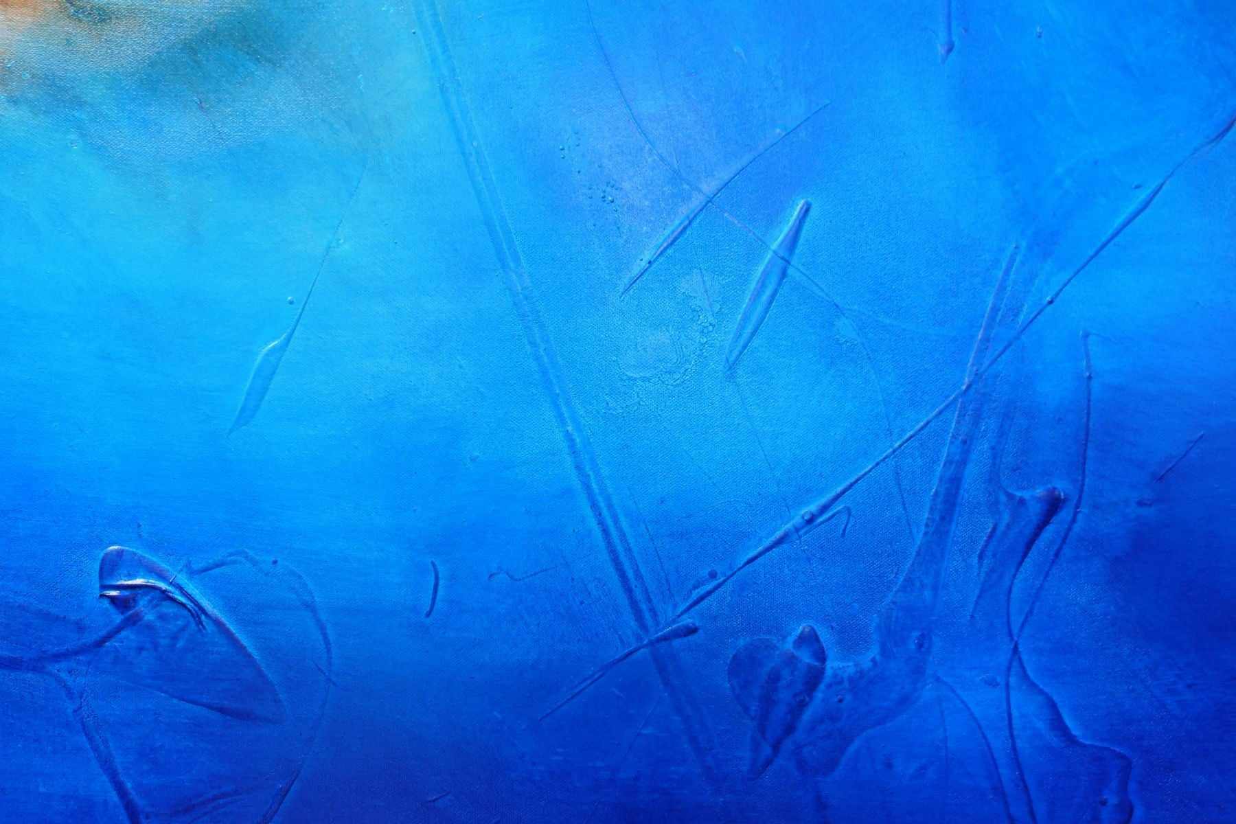 150cm x 150cm Blue Oxide Textured Abstract Canvas Wall Art - Modern Handmade Painting for Living Room, Bedroom & Office Decor | Arid Coast Collection