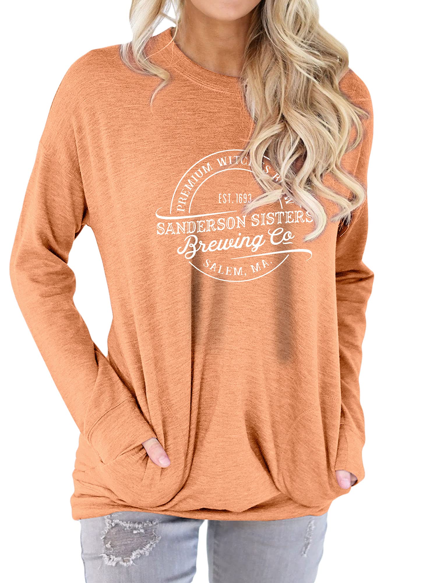 Nlife Women's Sanderson Sisters Brewing Co Premium Witches Brew Halloween T-Shirt - Casual Witchy Top for Halloween Parties & Themed Events