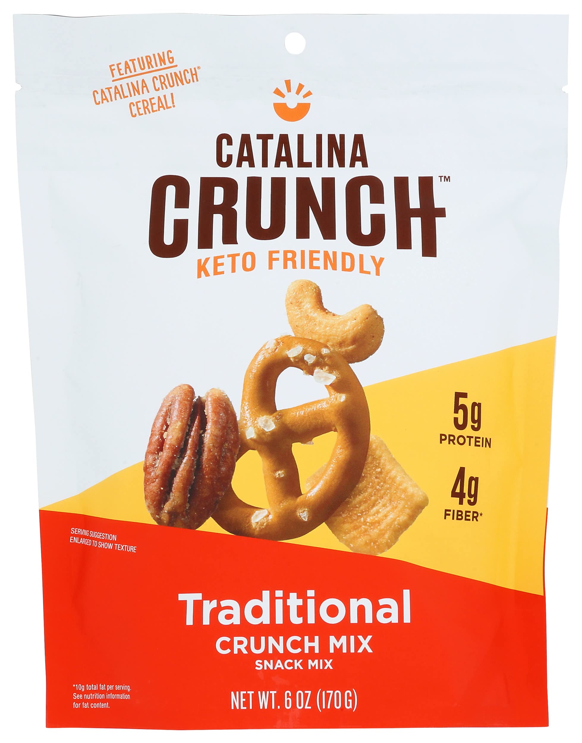 Catalina Snacks Crunch Traditional Keto & Gluten Free Snack Mix - 6oz (Pack of 6) | Low Carb Healthy On-the-Go Snacks for Work, Travel & Movie Nights