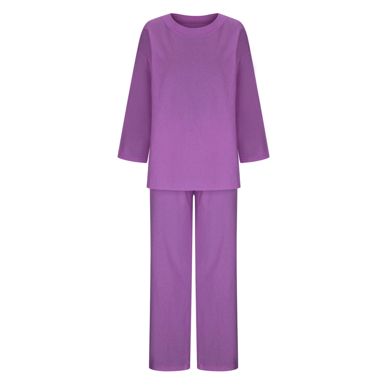 2 Piece Linen Pajama Set for Women - Soft Cotton Linen Button Down Lounge Wear - Summer Sleepwear & Loungewear for Home, Travel, and Relaxation