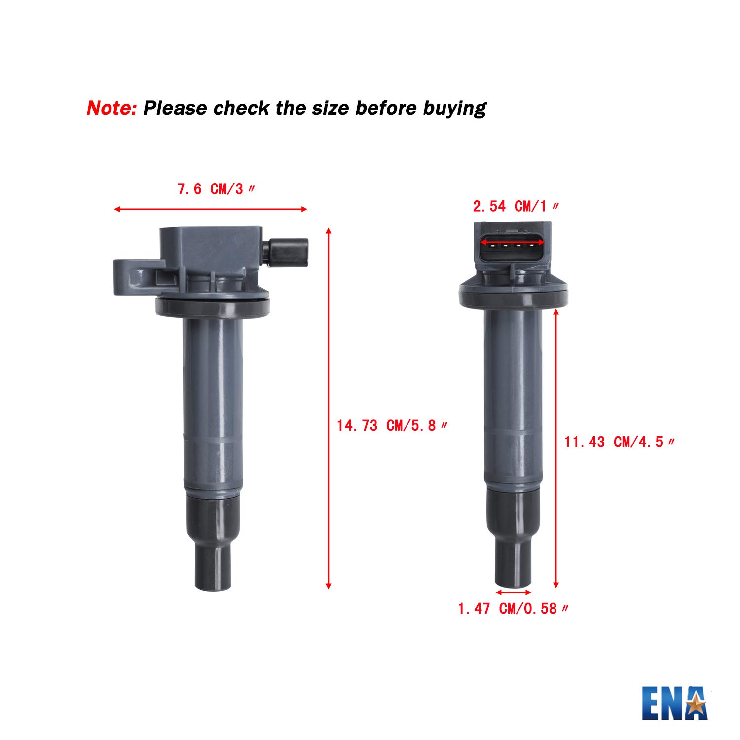 High-Performance ENA 4-Piece Ignition Coil Pack UF316 with 4 Iridium Spark Plugs 7090 - Compatible with Scion/Toyota Echo/Prius/Yaris/xA/xB 2000-2018 1.5L - Direct Replacement for 9091902240 & C1304 UF316T - Improves Engine Performance & Fuel Efficiency for City Driving & Commuting