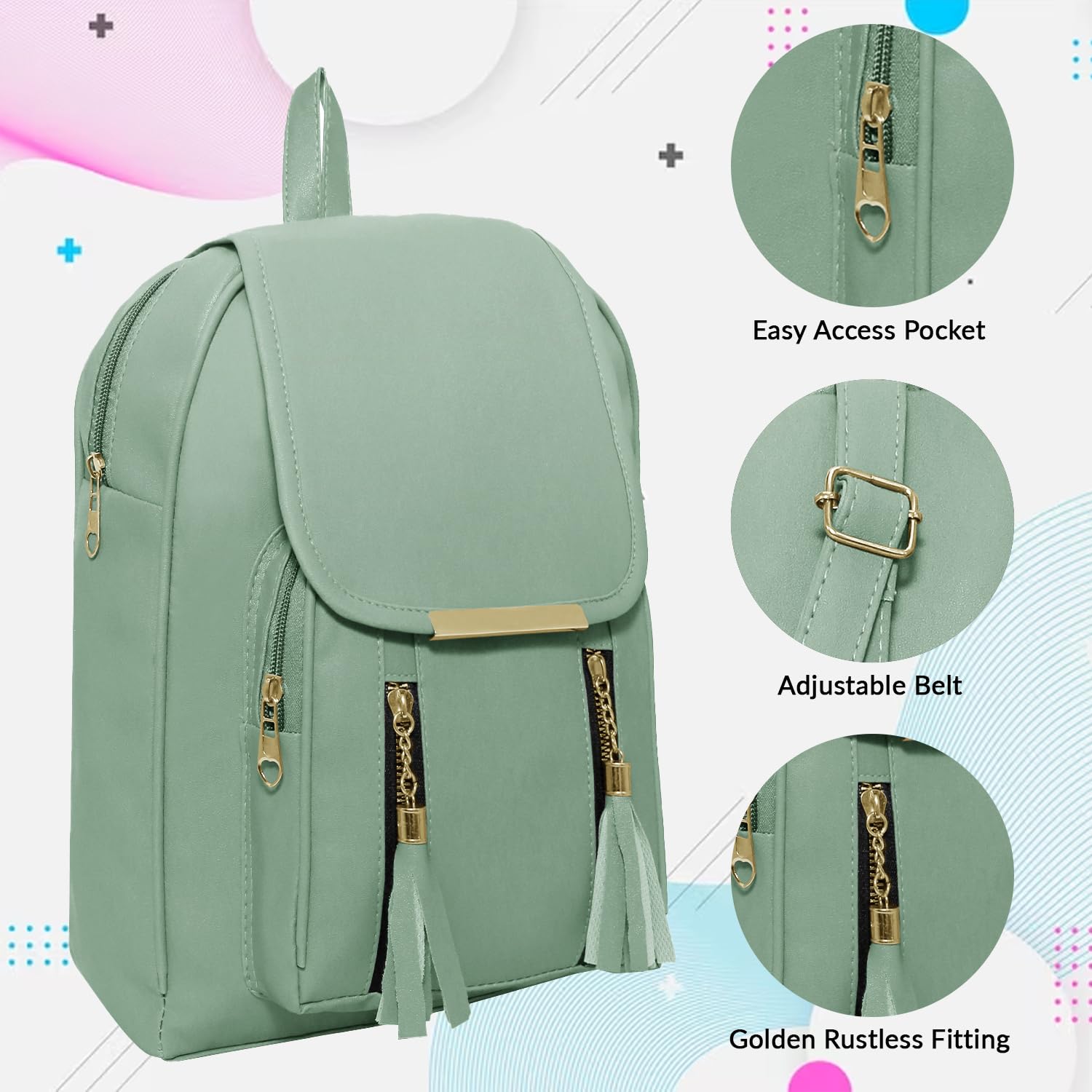 Stylish Raez MART Genuine Leather Backpack Purse for Women - Fashionable Shoulder Bag & Travel Daypack (Perfect for Work, School, Commuting & Weekend Getaways)