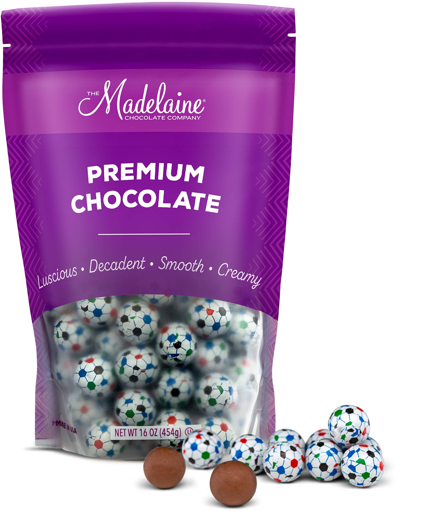 Premium Madelaine Milk Chocolate Soccer Ball Candy - 1 LB (80 Count) World Cup Party Favors, Bulk Chocolate Treats for Sports Events, Birthday Parties & Game Day Snacks