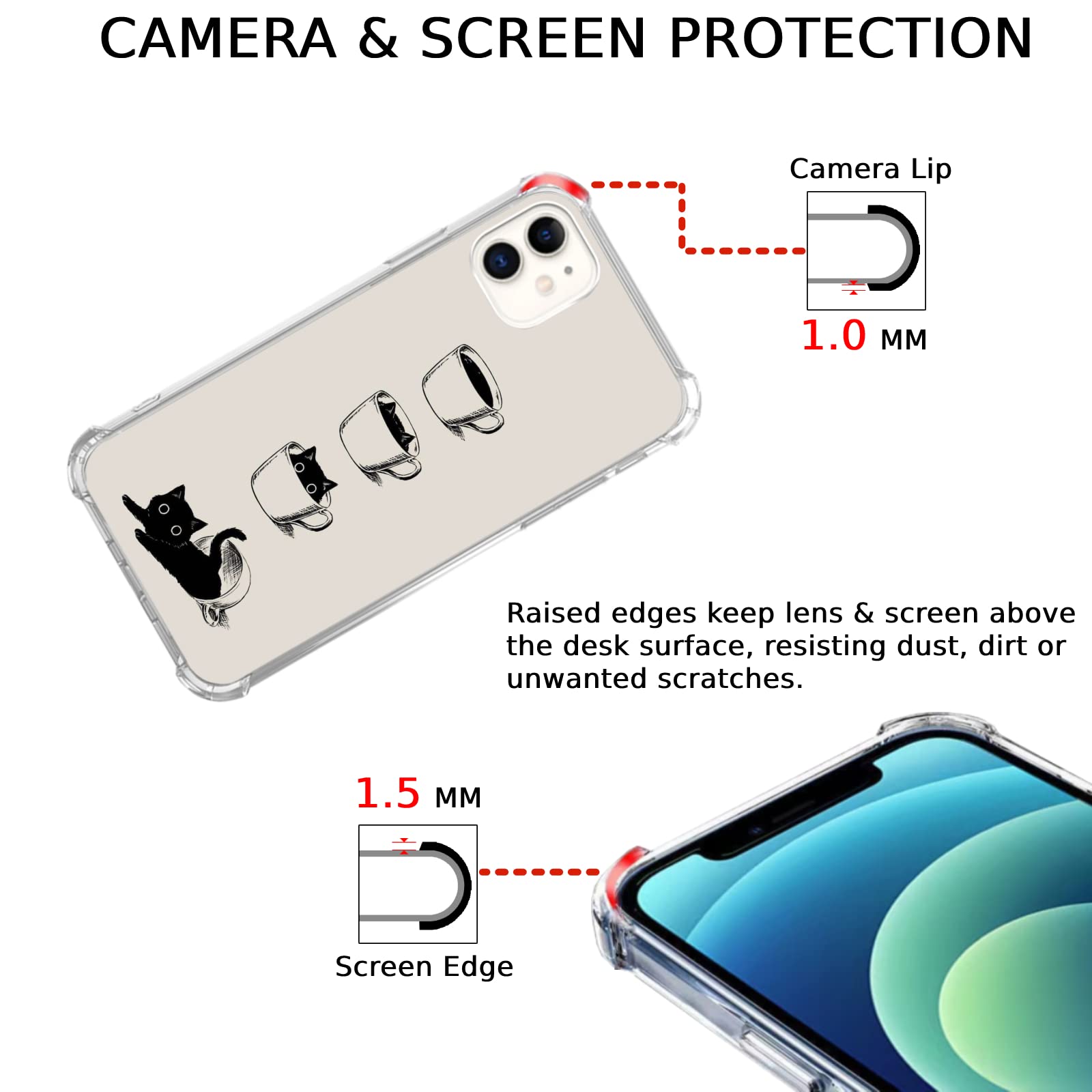 Stylish Black Cat iPhone 11 Case - Cute Cup Cat Design with Durable TPU Bumper Cover | Perfect for Cat Lovers & Everyday Protection