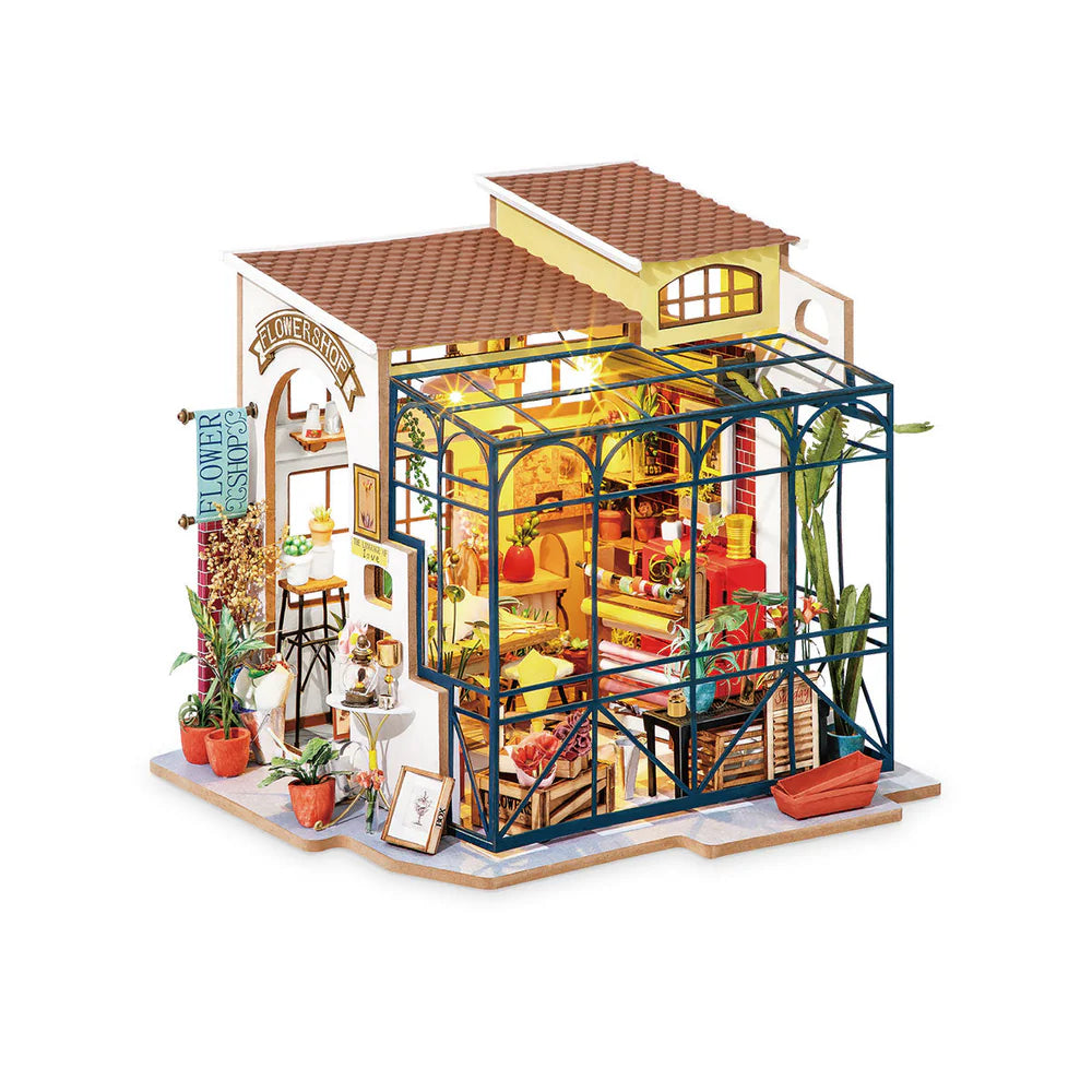 ROBOTIME Emily's Flower Shop DIY 3D Puzzle Model Kit - Creative Craft Gift for Adults & Teens, Home Decor, Relaxing Hobby Project for Birthday & Mother's Day