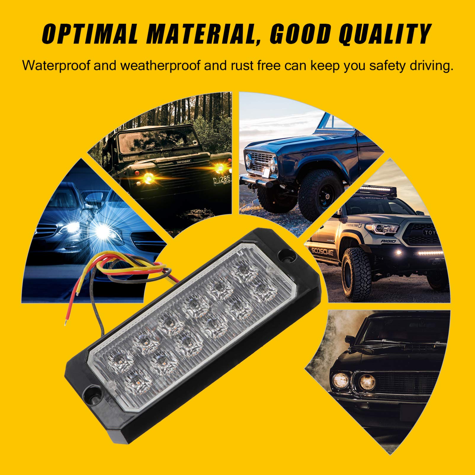 VICASKY 2-Pack LED Truck Side Warning Lights - Waterproof Signal Lamps for Semi Trucks & Trailers - Amber Side Marker Lights with High Visibility for Night Driving & Road Safety