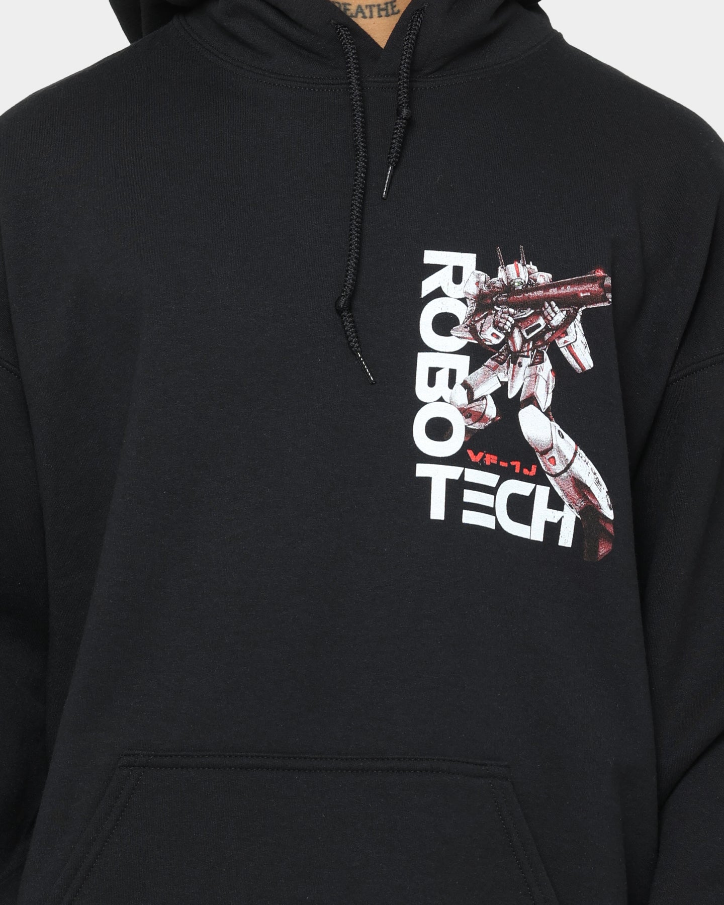 American Thrift X Robotech VF1J Black Hoodie - Stylish Anime-Inspired Streetwear for Fans & Collectors | Perfect for Cosplay, Conventions & Casual Wear