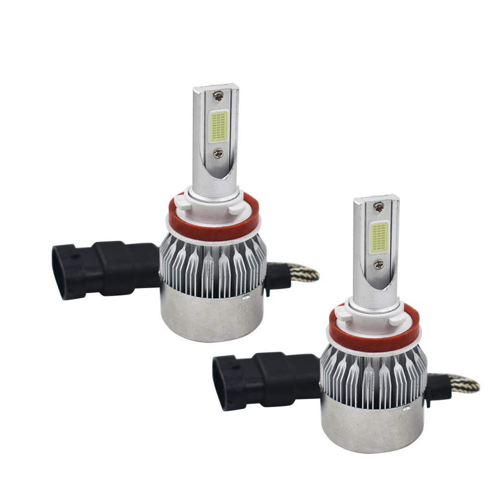 2 Pcs H8 H9 H11 H16 8000K Ice Blue COB LED Headlight Bulbs - High/Low Beam & Fog Light Conversion Kit - Perfect for Night Driving, Off-Roading & Vehicle Customization