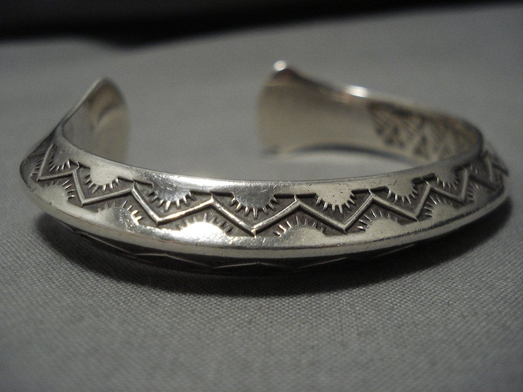 Vintage Navajo Sterling Silver Native American Cuff Bracelet - Handmade Tribal Jewelry for Women - Perfect for Boho, Western & Festival Fashion