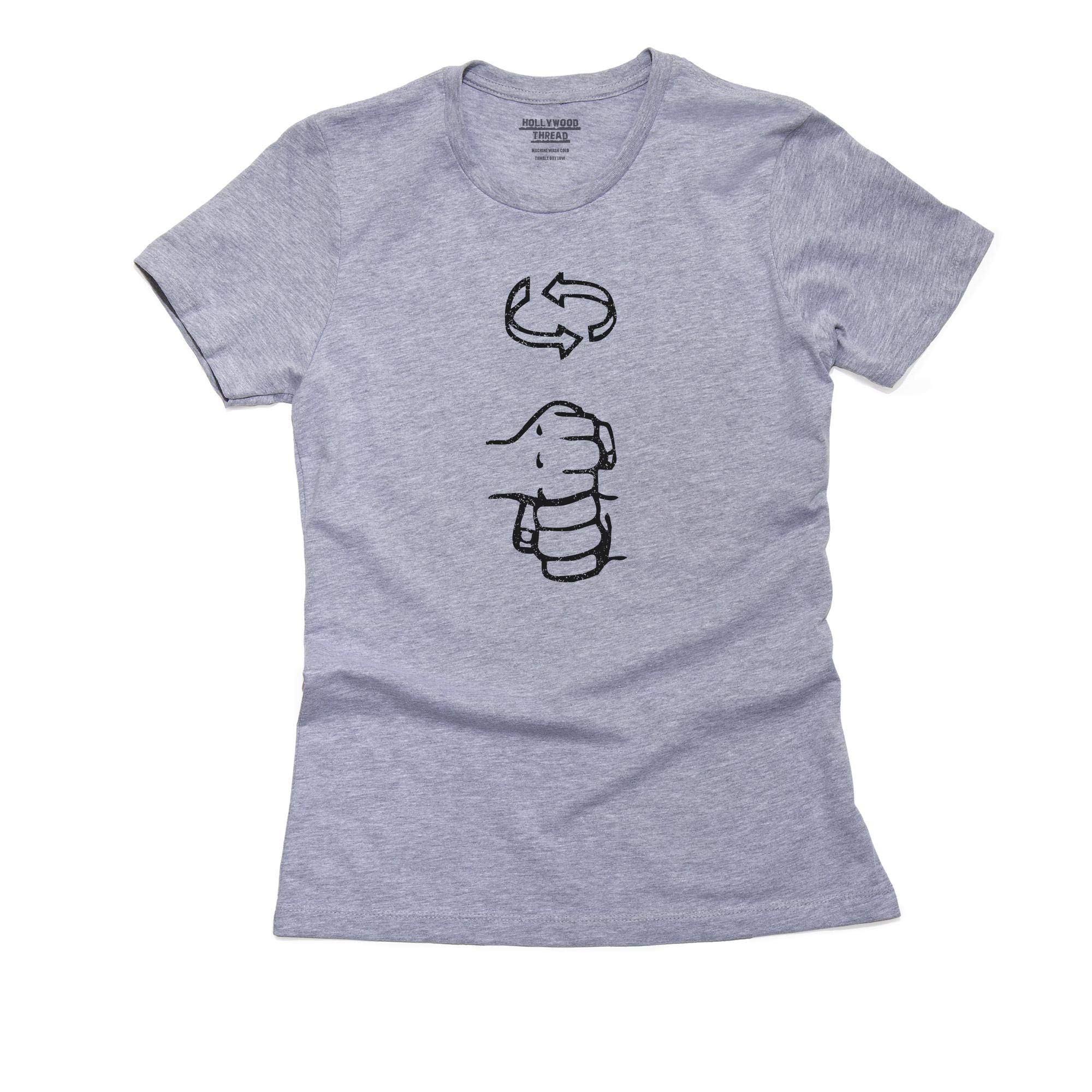 ASL Sign Language Coffee Lover Women's Cotton T-Shirt - Hollywood Thread Coffee Design - Perfect Gift for Deaf Community & Coffee Enthusiasts - Great for Casual Wear, Coffee Dates & ASL Awareness Events