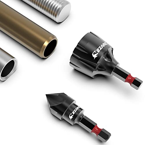 EZARC 2PCS Deburring and Chamfer Tool Set - External & Internal Rotary Deburring Tools for Metal Pipes | Perfect for Removing Burrs on Newly Cut Pipes, DIY Plumbing, and Metalworking Projects