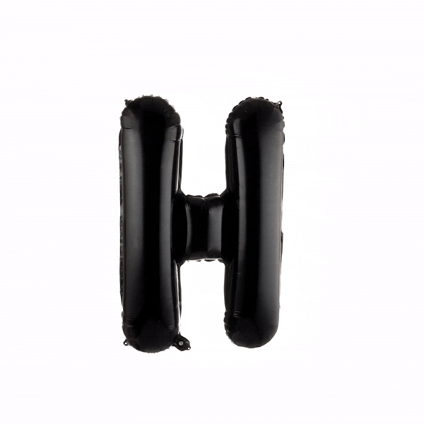 Black Mylar Letter H Balloon - 40 Inch Large Foil Alphabet Balloon for Birthday Party Decorations, Graduation, Baby Shower & Anniversary Celebrations