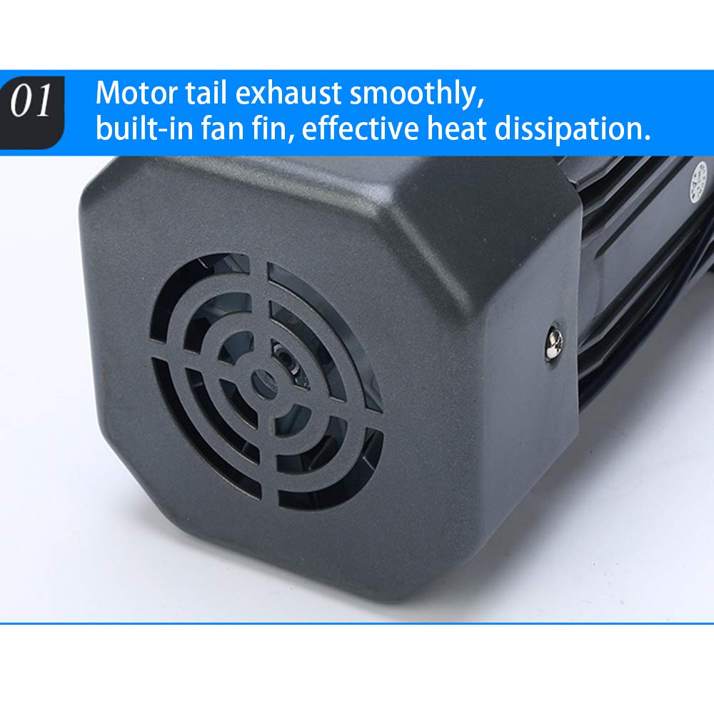 60W AC 110V Heavy Duty Gear Motor with Variable Speed Controller & Governor (1:10 Ratio, 135 RPM) - Ideal for Industrial Machinery, Conveyor Systems, and DIY Automation Projects