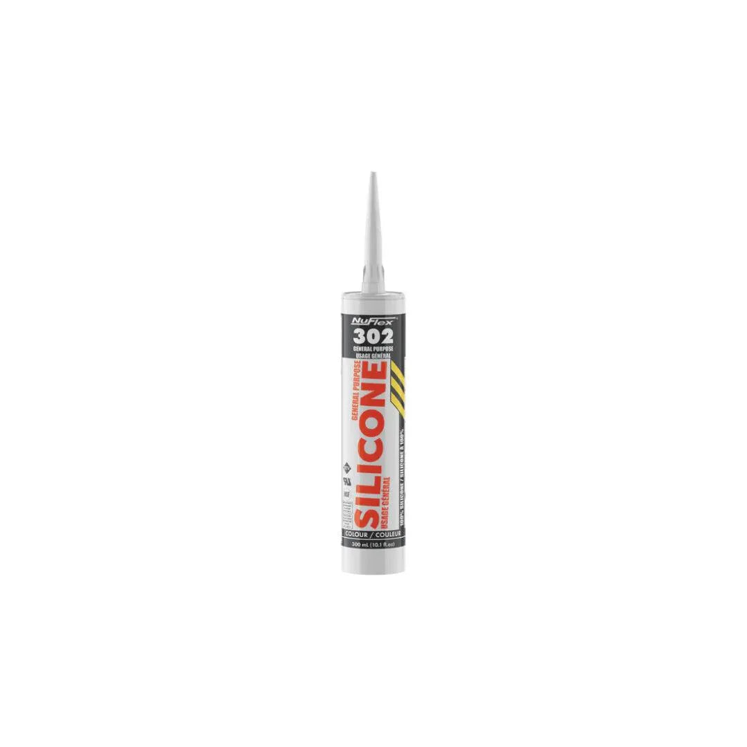 NuFlex 302 All-Purpose Waterproof Silicone Sealant - 10.1oz (300ml) Tube - Ideal for Bathroom, Kitchen, Window & Door Sealing - Weatherproof Adhesive for Home Repairs & DIY Projects