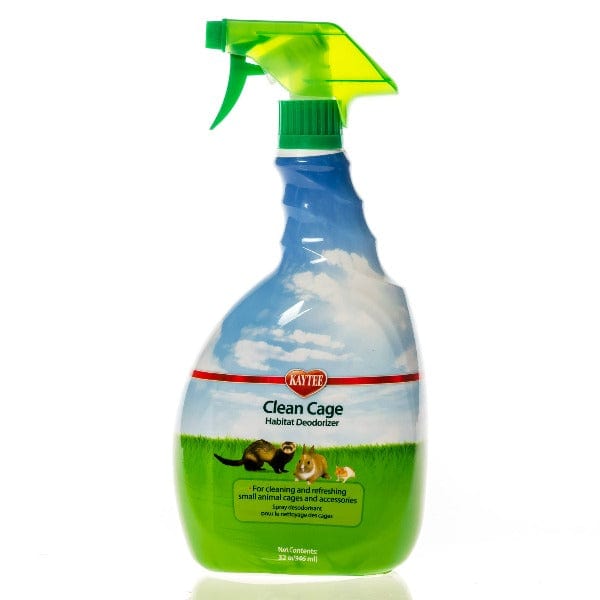 Kaytee Clean Cage Habitat Deodorizer Spray for Small Pets - Eliminates Odors in Hamster, Rabbit & Guinea Pig Cages - Safe & Effective Small Animal Cage Deodorizer for Fresh Habitat Maintenance