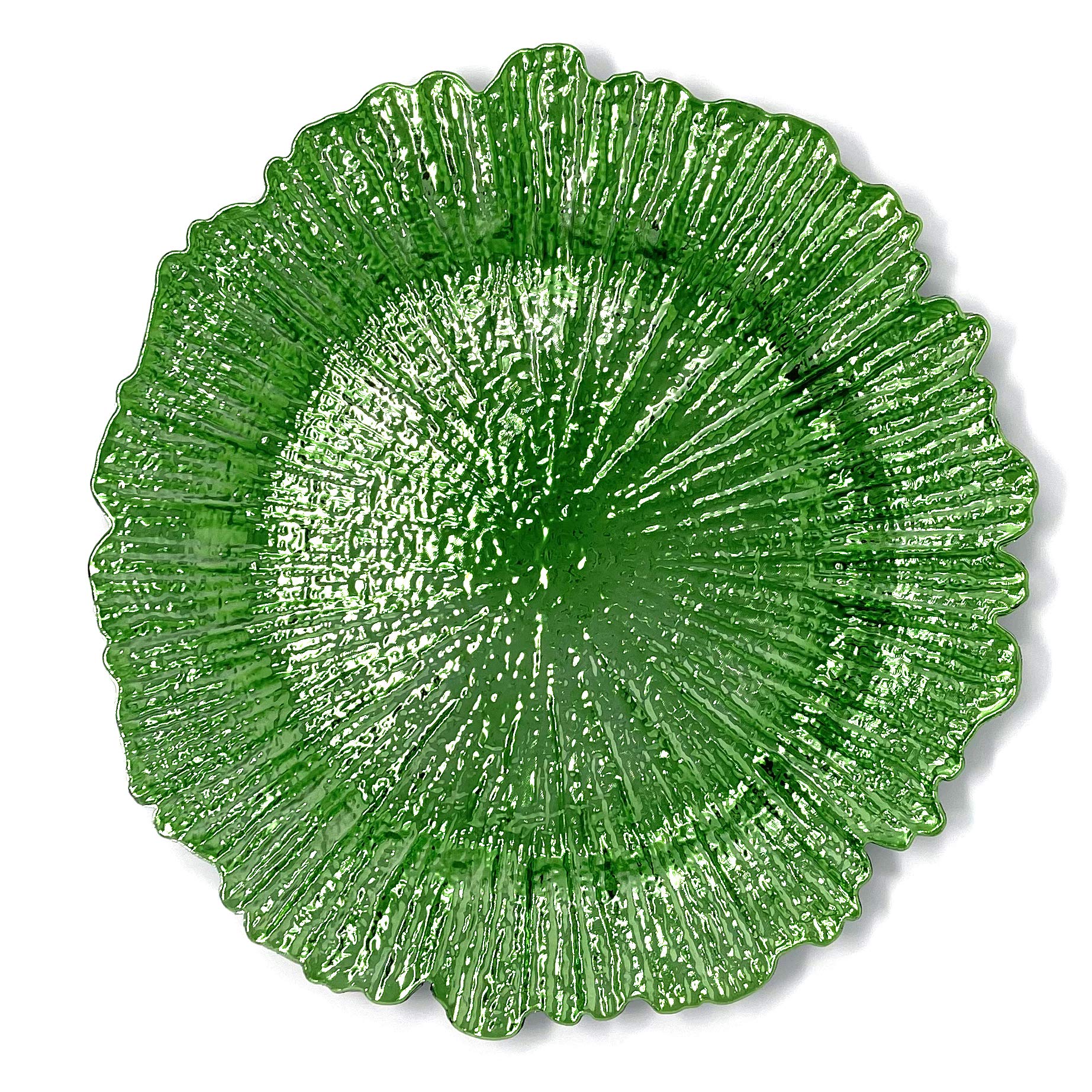 Allgala 13-Inch 6-Pack Heavy Duty Plastic Round Charger Plates - Reef Green (HD80335) for Wedding, Party & Formal Dining Decor