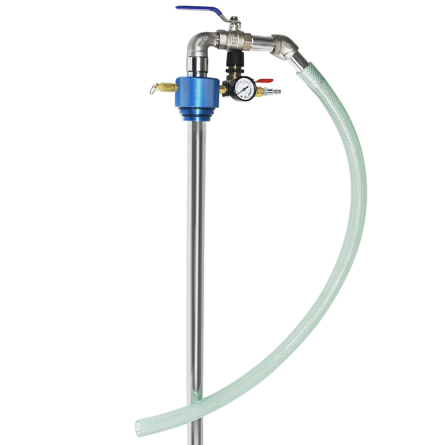 FIRSTINFO A1183US 50 Gallon High Flow Pneumatic Barrel Pump - Oil & Liquid Transfer Dispenser for Gasoline, Diesel, Kerosene - Ideal for Industrial, Automotive & Workshop Use