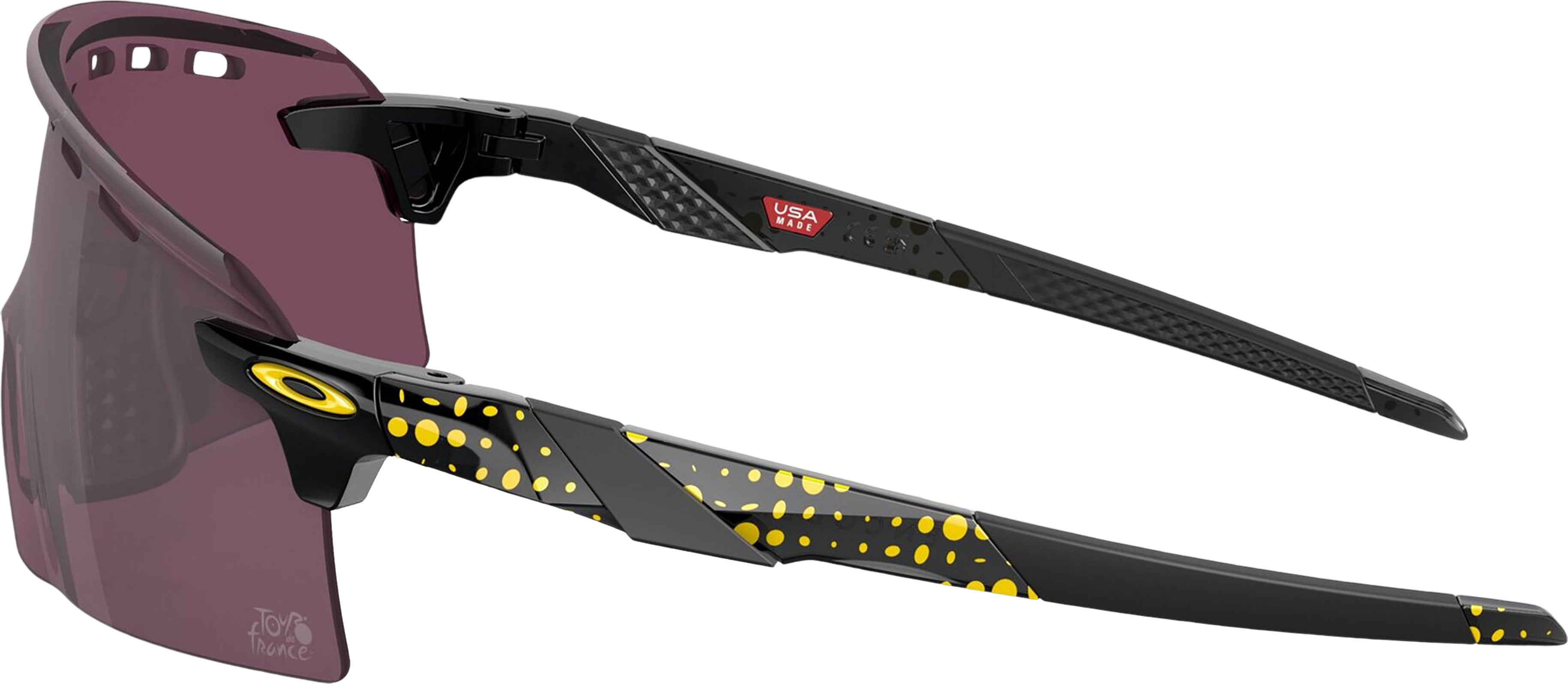 2024 Tour De France Encoder Strike Sunglasses - Black Ink Frame with Prizm Road Black Lens - Unisex Cycling Shades for Road Biking & Outdoor Sports