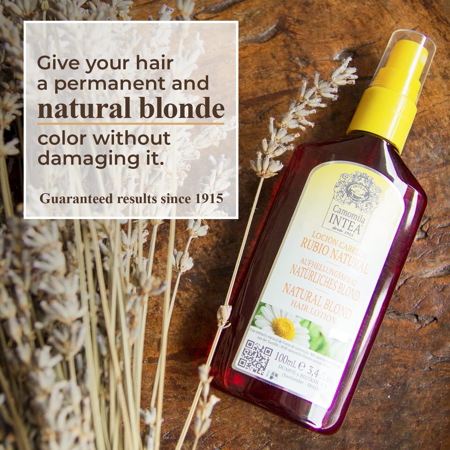 Natural Chamomile Hair Lightening Spray with Chamomile Extract - Ammonia & Paraben Free Blonde Enhancer - Achieve Up to 4 Lighter Tones - 3.4oz (4 Pack) - Perfect for Sun-Kissed Summer Looks & Gradual Hair Lightening at Home