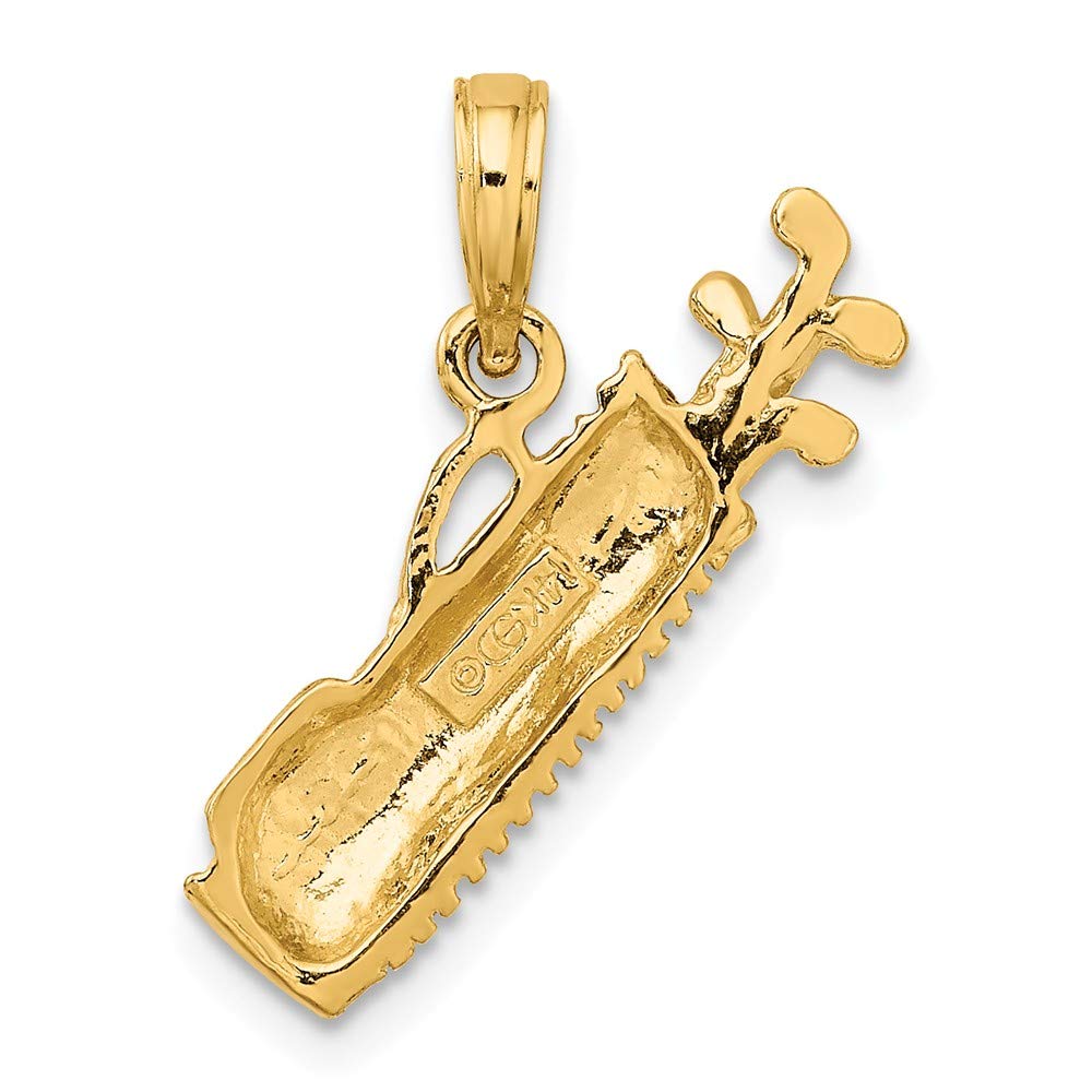 14K Yellow Gold Golf Bag Pendant Necklace for Men - Elegant Golf Lover Gift for Birthday, Father's Day & Sports Enthusiasts - Perfect for Golf Tournaments, Casual Wear & Jewelry Collections