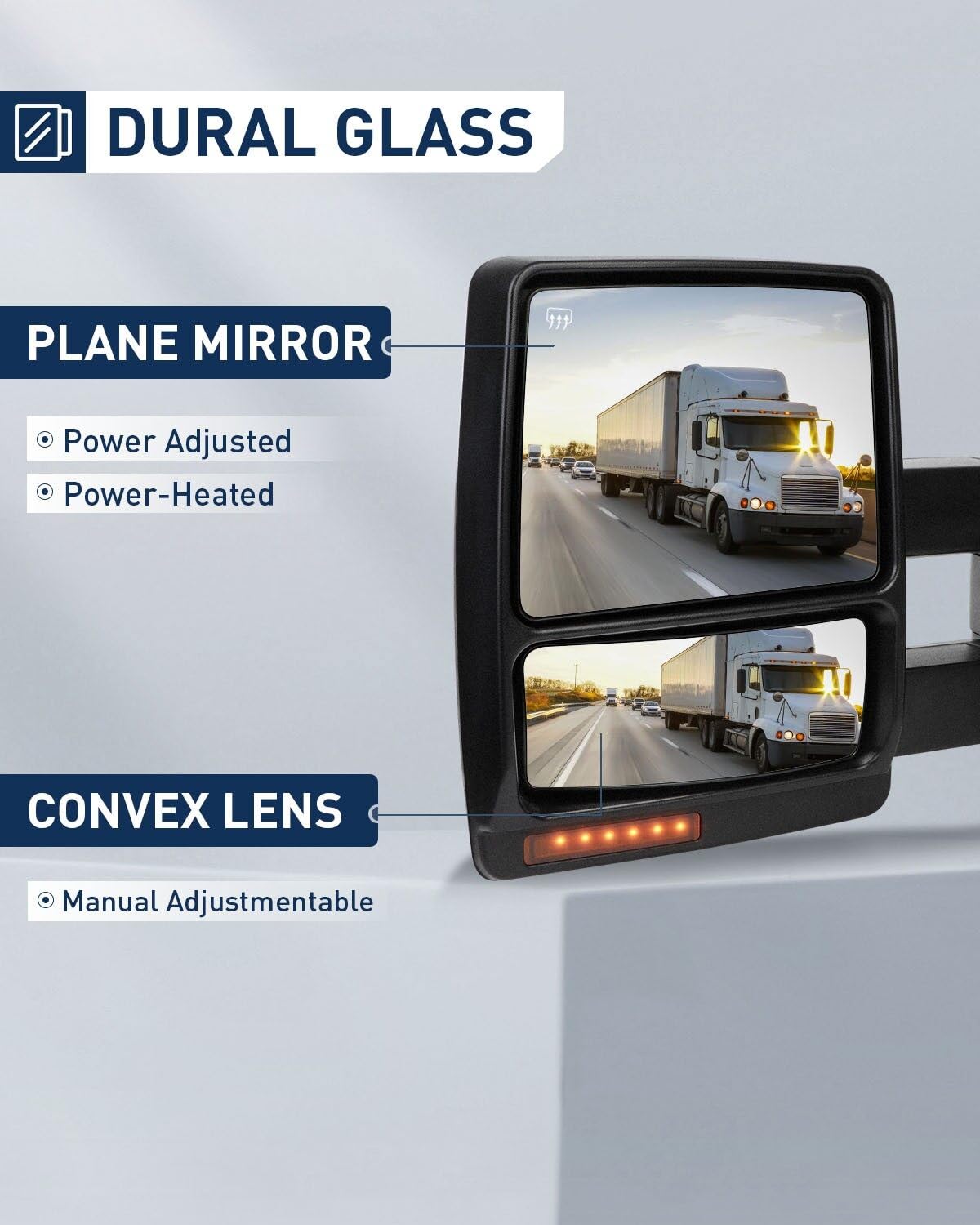 ECCPP Power Heated Towing Mirrors for 2004-2006 Ford F-150 Pickup Truck - Black Housing with Turn Signal & Adjustable Left & Right Side Mirrors - Perfect for Towing, Night Driving & Winter Conditions