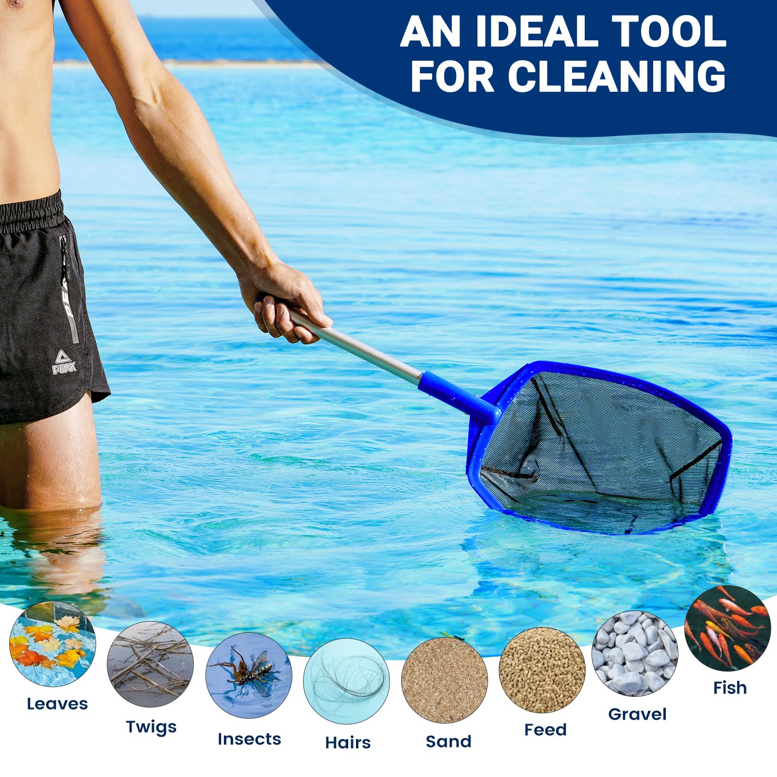 Premium Pool & Hot Tub Skimmer Net with 26.4