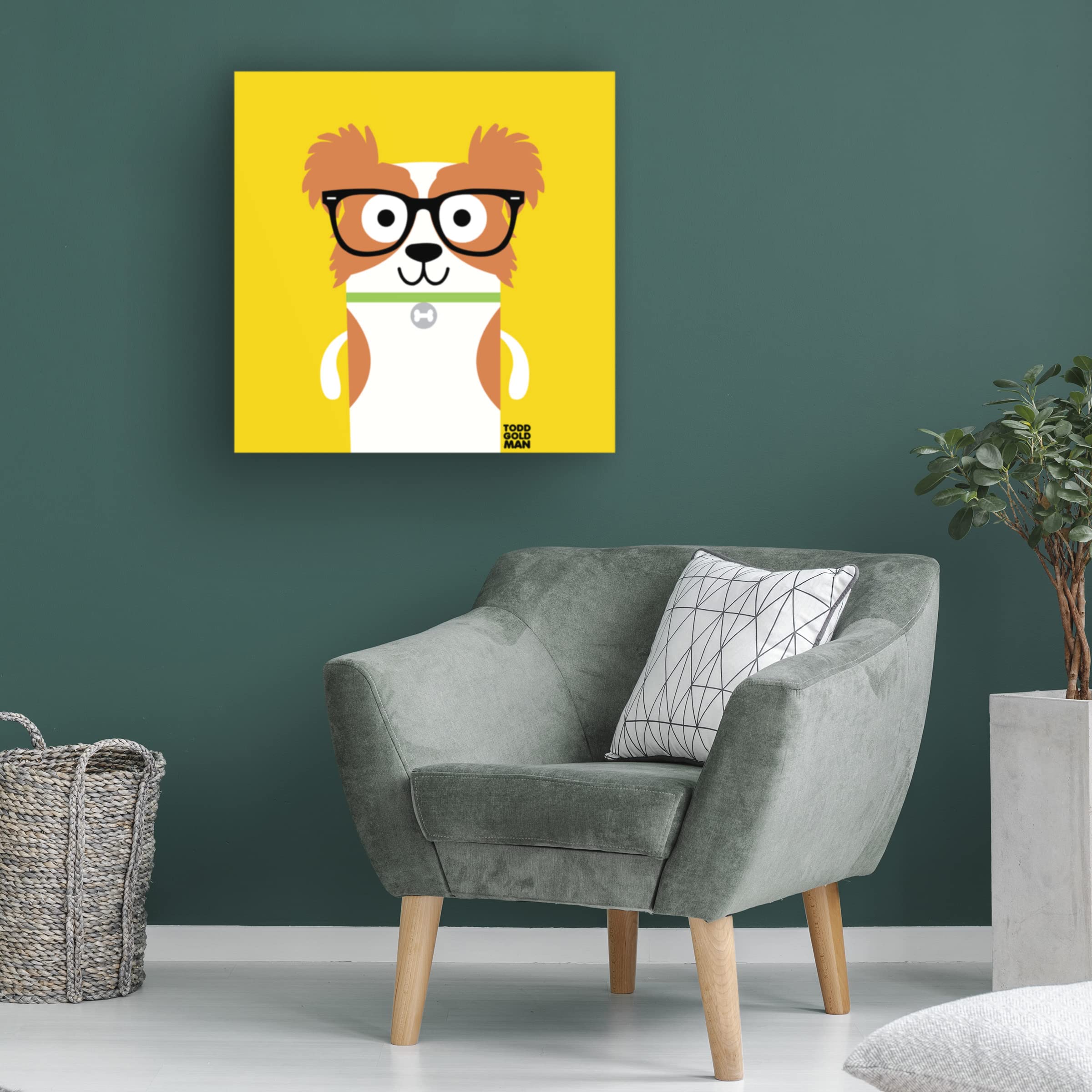 Trademark Fine Art 'Bow Wow Papillon' Canvas Art Print by Todd Art - Vibrant Dog Portrait Wall Decor for Living Room, Bedroom & Office