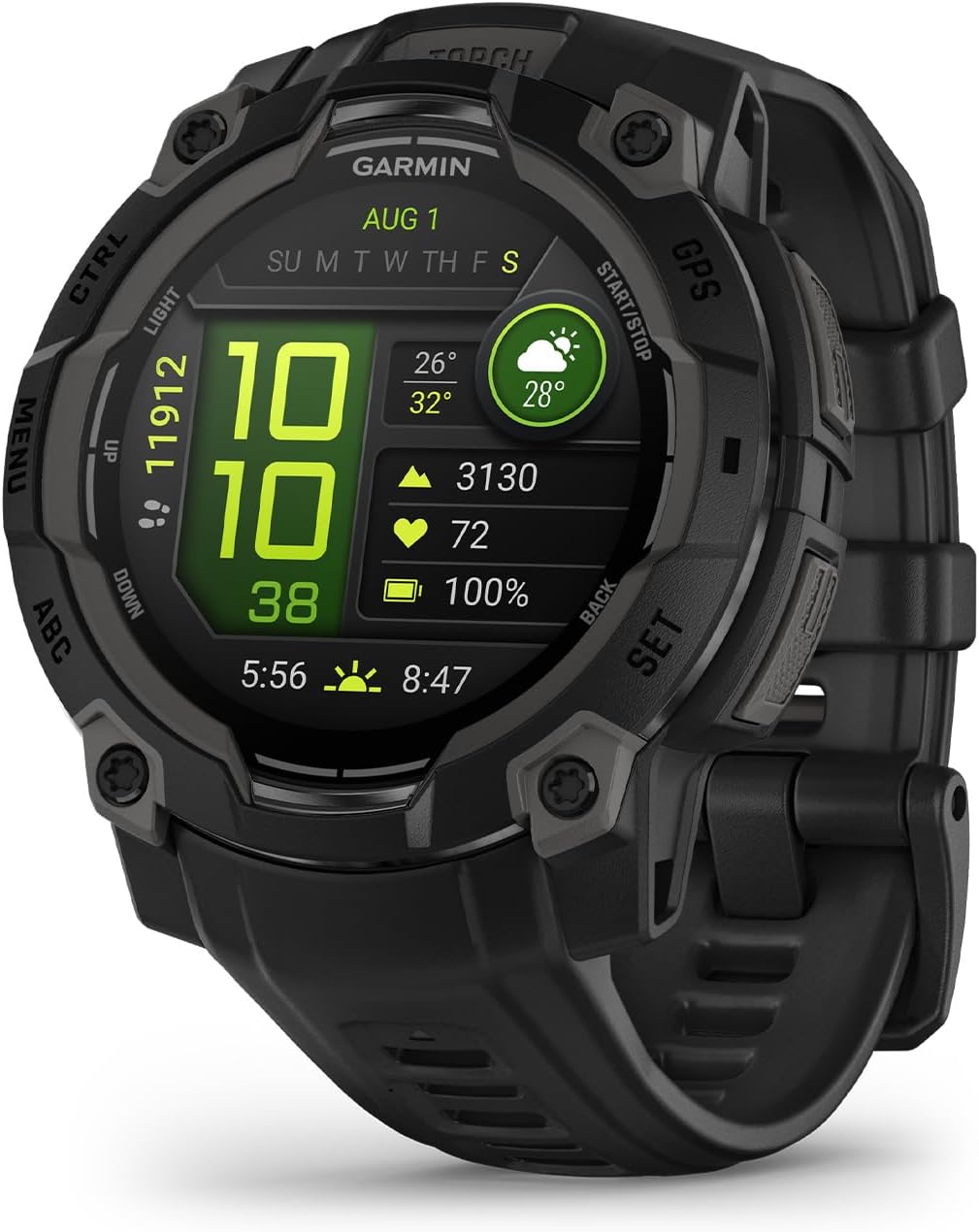 Garmin Instinct 3 Rugged Outdoor GPS Smartwatch - Waterproof Hiking Watch with Heart Rate Monitor & GPS Tracking for Running, Cycling, and Adventure Activities