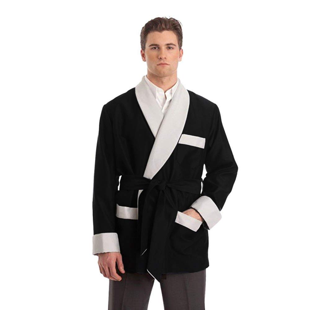 Luxury Men's Silky Satin Smoking Jacket - Elegant Formal Lounge Robe for Evening Parties & Home Relaxation