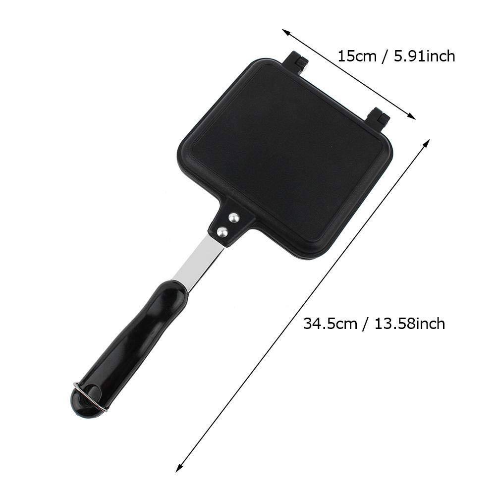 Dual-Sided Non-Stick Frying Pan & Waffle Maker for Toast, Sandwich, Pancake - Perfect for Breakfast, Snacks & Camping Cooking