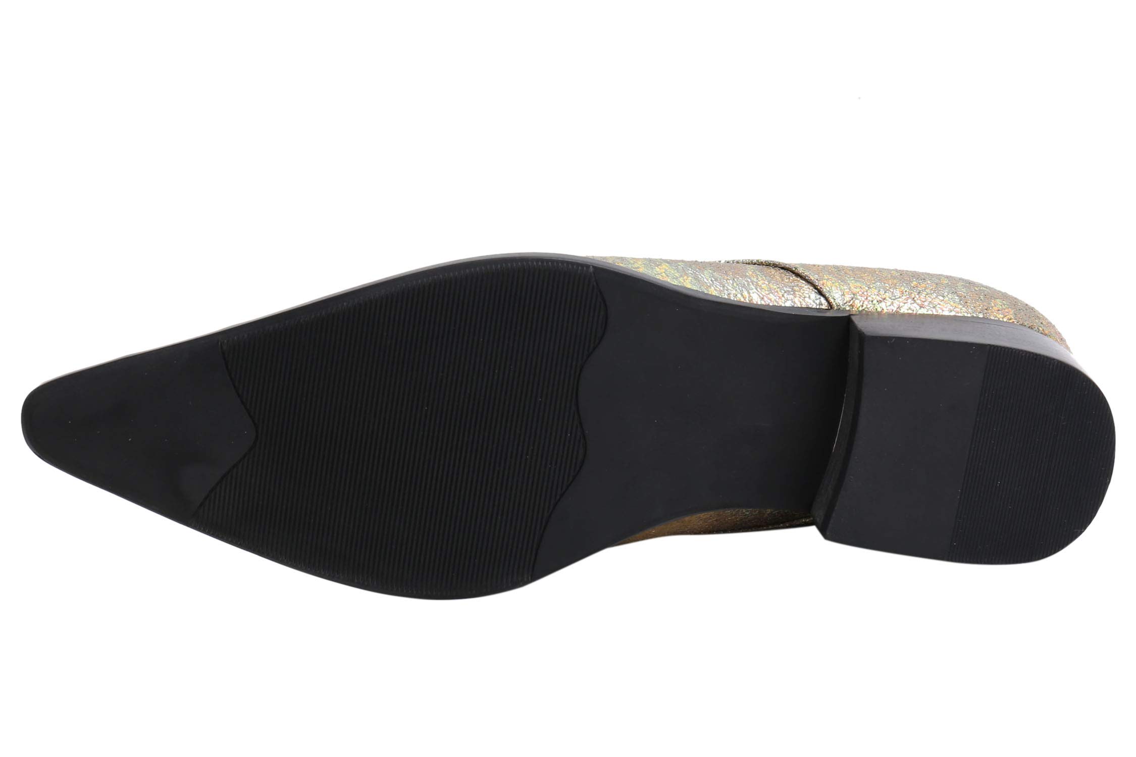 **Santimon Men's Pointed Toe Loafers – Genuine Leather Dress Shoes with Rhinestone Buckle & Metal Tip – Perfect for Western Style, Parties & Formal Occasions**
