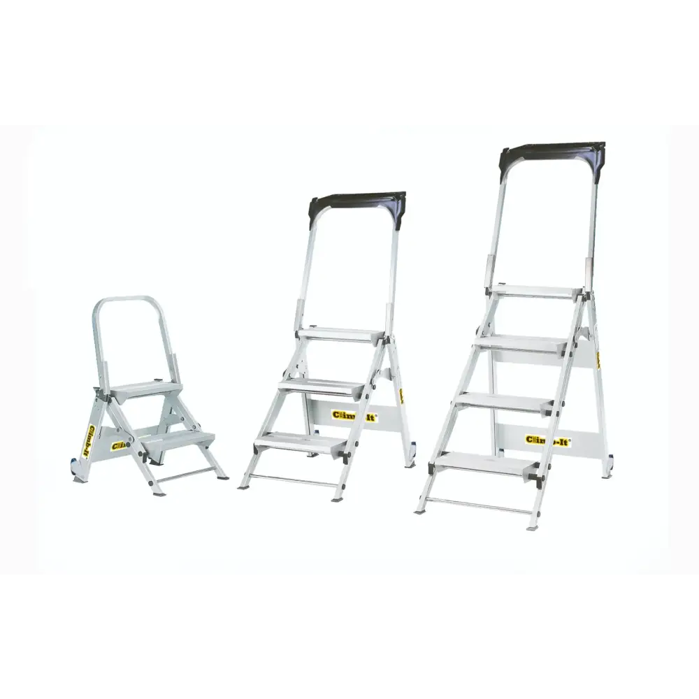 Climb It Easy Slope Aluminum Folding Ladder Steps - Lightweight Portable Step Stool for Home, Garage & Outdoor Use