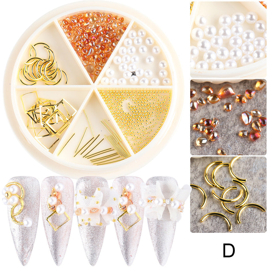 Rhinestone and Charm Nail Art Decoration Wheels for DIY Manicures - Perfect for Nail Salons, Home Nail Art, and Party Glam Looks