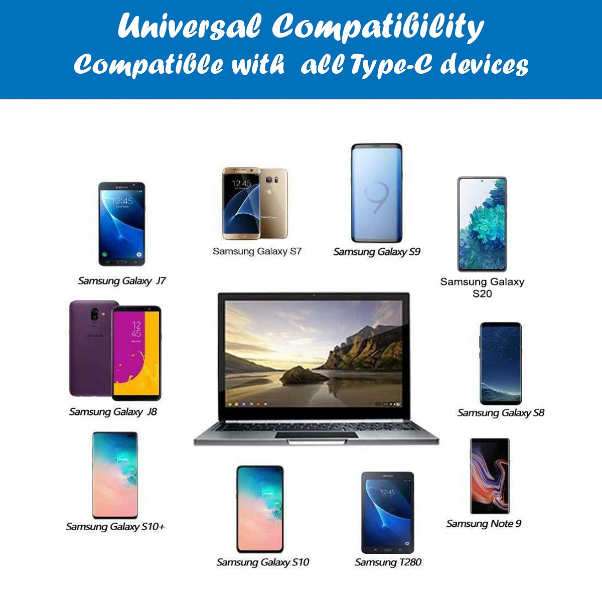 10-Pack USB-A to USB-C Fast Charging Cable [3.3ft] - High Speed Charger Cord for Samsung Galaxy S10/S9/S8/S20/S21/Plus/A52/A21/A32/A11, Note 10/9/8, PS5 Controller - Perfect for Home, Office & Travel Charging Needs