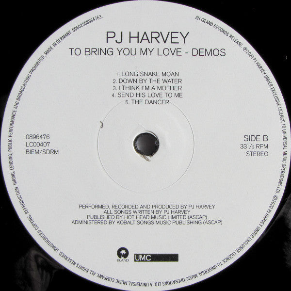 PJ Harvey - To Bring You My Love Demos LP Album 180g Vinyl Record Near Mint (NM/M) - Limited Edition Collectible for Music Enthusiasts & Vinyl Lovers