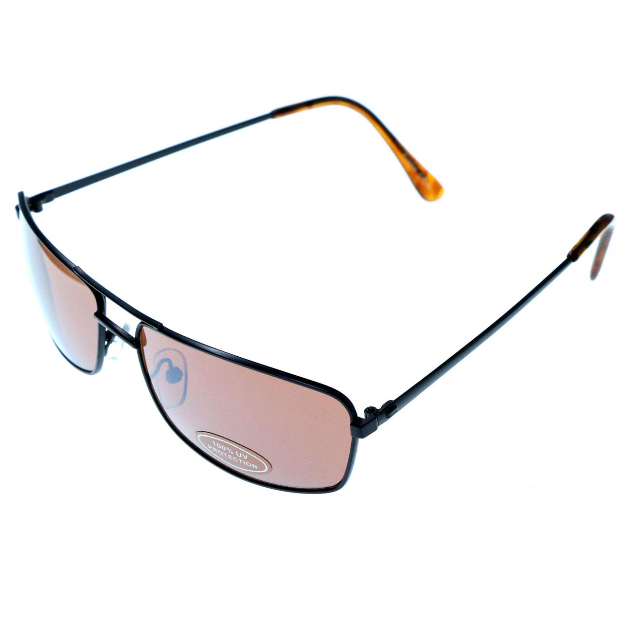Mi Amore Polarized UV Protection Sport Sunglasses for Men & Women - Black/Brown - Ideal for Running, Cycling, Hiking & Outdoor Activities
