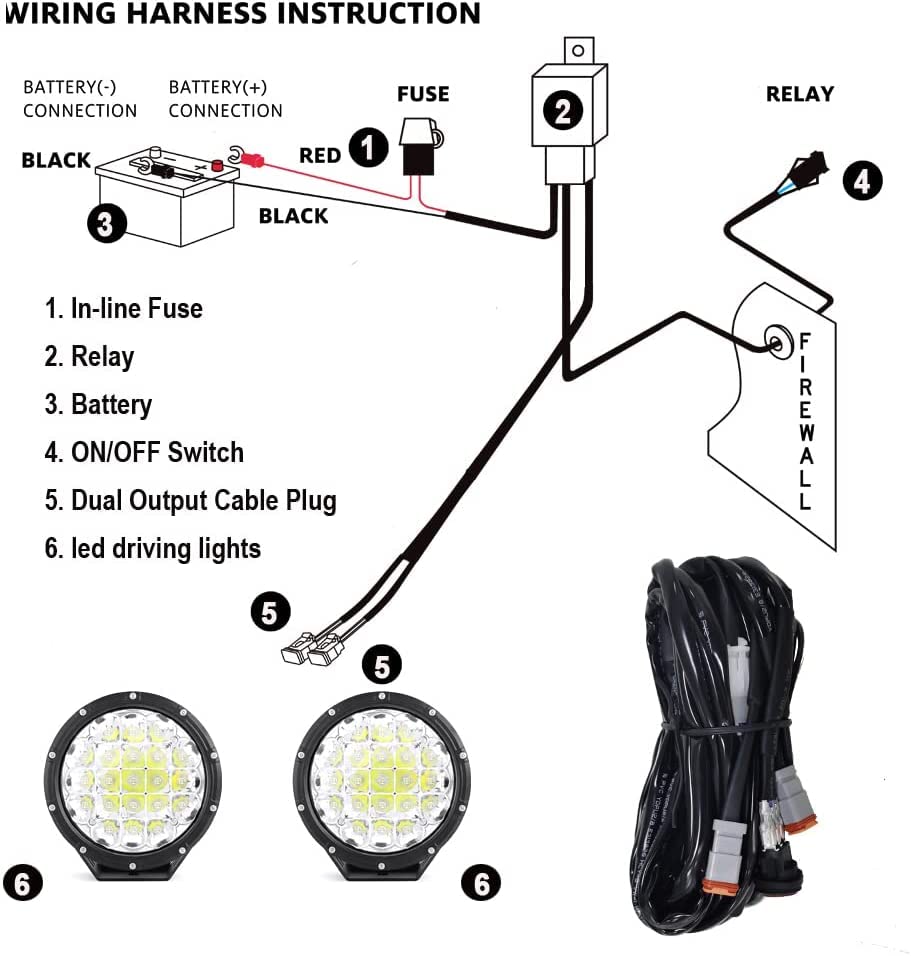 BIGLIONX 7-Inch Round LED Offroad Lights - 2 Pack 210W 32000LM Super Bright Amber Spot Lights with Wiring Harness IP68 Waterproof - Perfect for Trucks, Pickups, ATV, UTV, SUV Off-Road Driving & Night Adventures