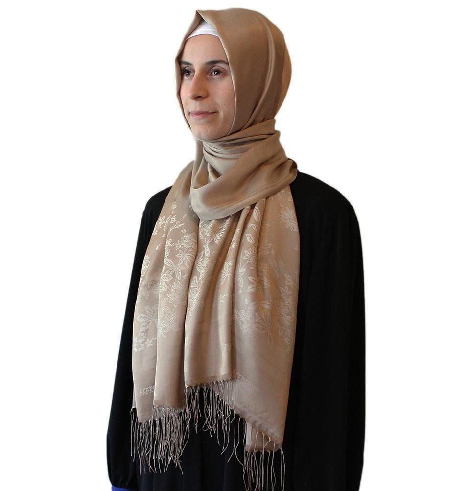 Aker Reversible Floral Jacquard Shawl Wrap - Lightweight Womens Scarf for Spring & Fall - Elegant Fashion Accessory for Office, Party & Travel - Style 1013BRL 931