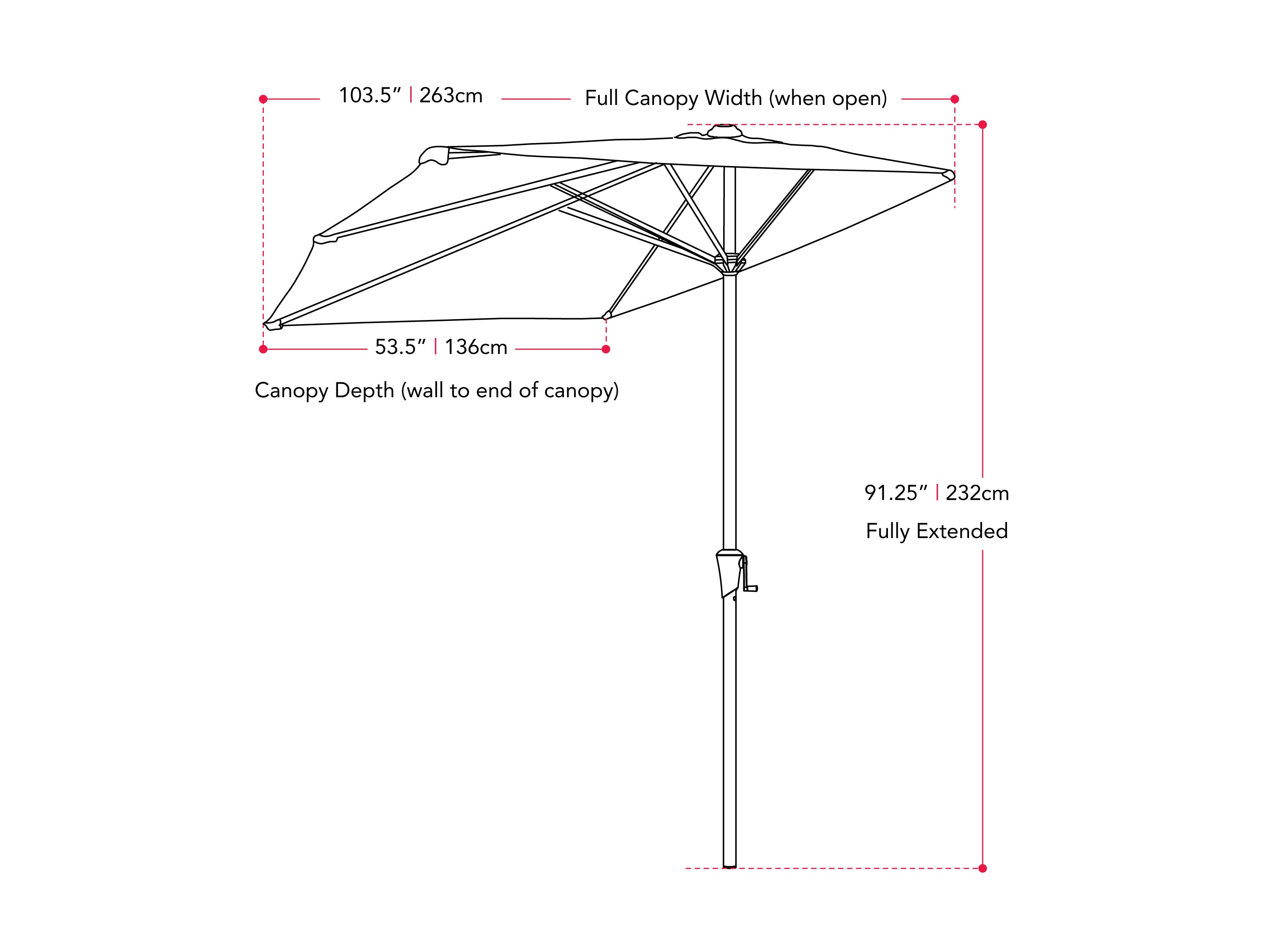 8.5ft Turquoise Half Umbrella - UV Protection Outdoor Patio Umbrella for Pool, Beach, Garden & Backyard - Waterproof Sun Shade for Relaxing in Style