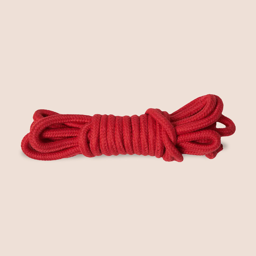 Sportsheets Red Amor Bondage Rope - 20ft Soft Cotton Restraint Rope for BDSM, Shibari & Sensual Play - Perfect for Couples, Beginners & Advanced Users - Bedroom, Spice Up Romance & Adult Play Accessories