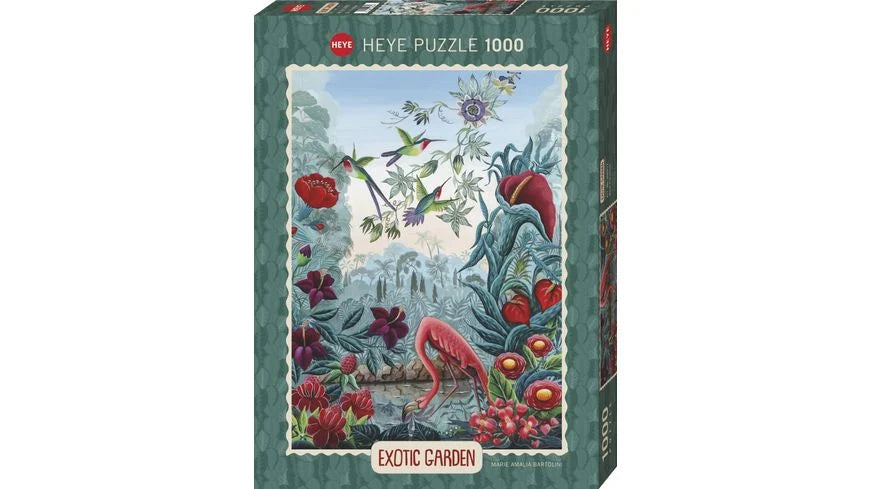 Heye 1000-Piece Jigsaw Puzzle - Exotic Garden by Marie Bartolini | Challenging Adult Puzzle for Relaxation & Home Decor