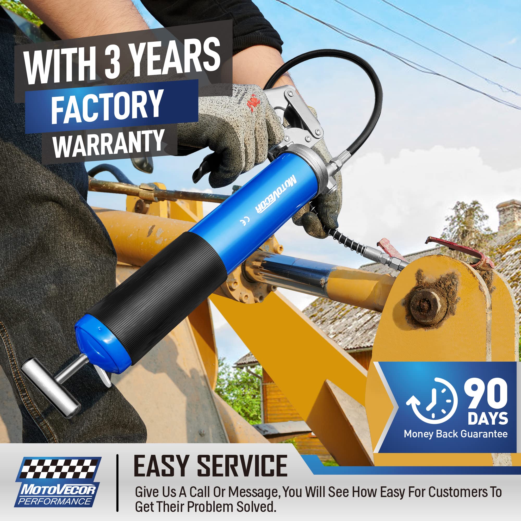 Heavy Duty Pistol Grip Grease Gun with 27