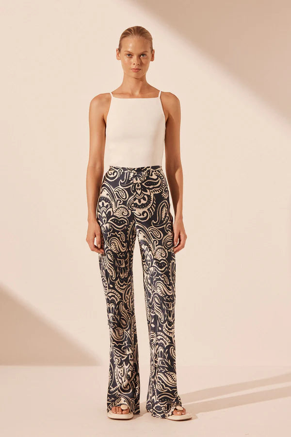Anthea Silk Bias Cut Pants - Women's High Waist Flowy Lounge Pants for Comfort & Elegance - Perfect for Yoga, Home Wear & Casual Outfits