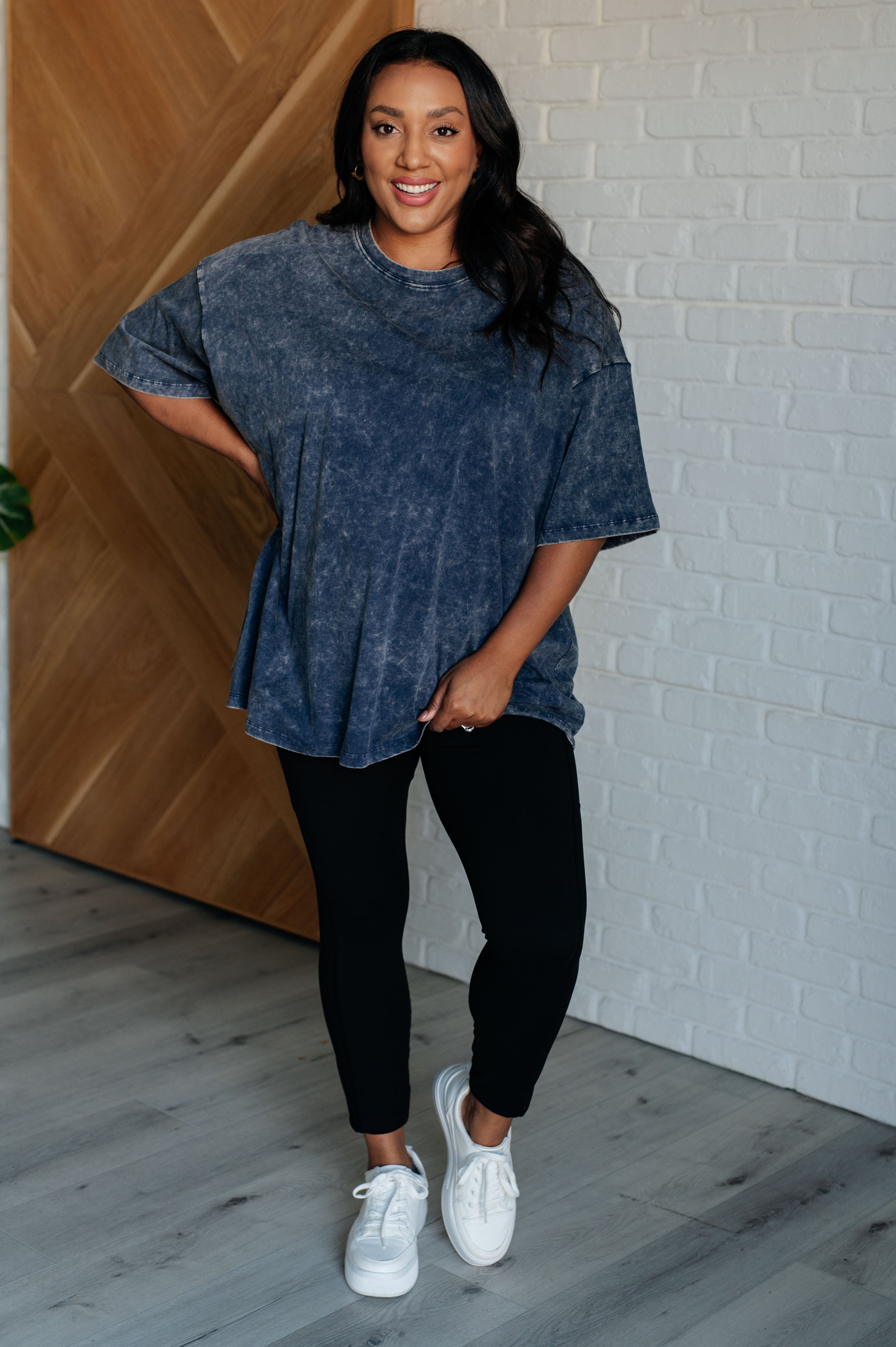 Don't Mind Me Mineral Wash Drop Shoulder T-Shirt in Blackberry - Soft Vintage Washed Cotton Tee for Women | Casual Streetwear, Layering Essential, Everyday Comfort