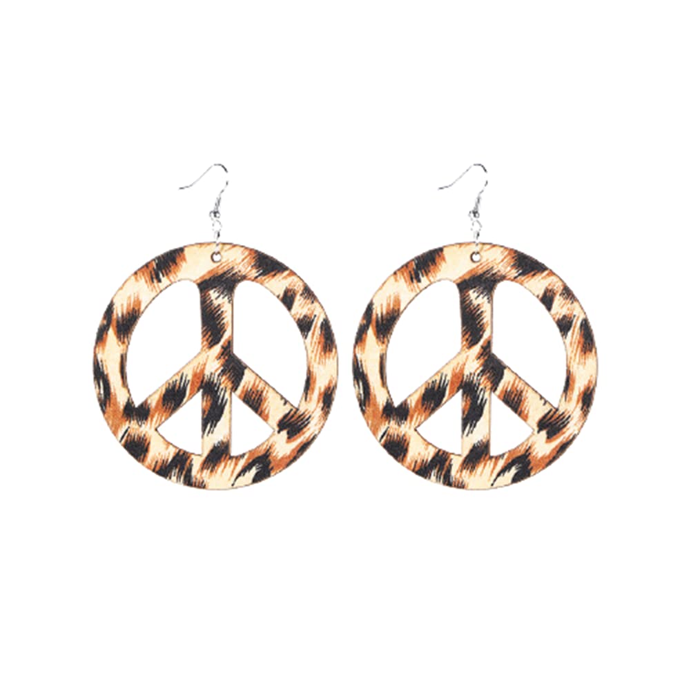 Peace Sign Earrings for Women - Round Hippie Symbol Hook Earrings - Boho Chic Jewelry for Christmas Party Favors & Everyday Wear - Perfect for Festivals, Gifts, and Casual Outfits